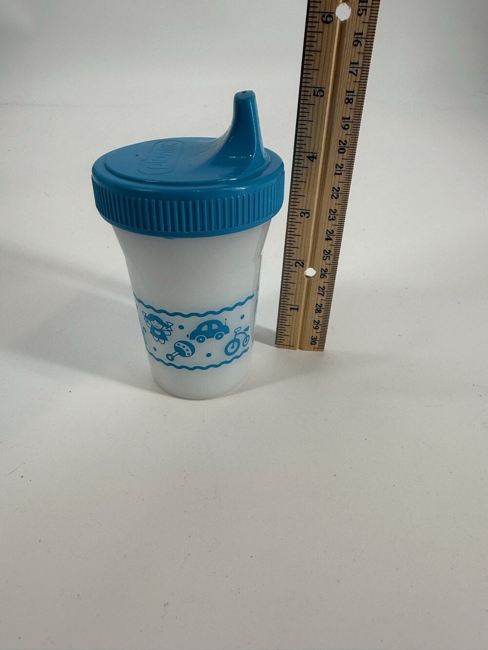 Vintage 1995 Playtex Sippy Cup 8 oz Turquoise Cars Bike with Valve